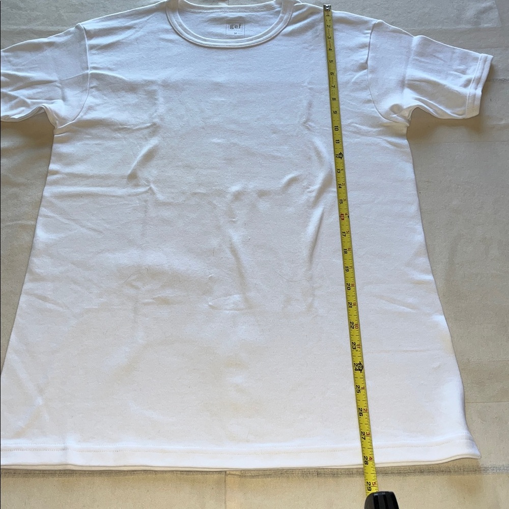 2 New Gef Unisex White Crew Neck T-Shirts Size Medium - Picture 4 of 6